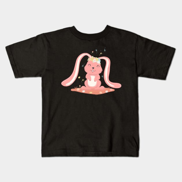 bunny face Kids T-Shirt by raffitidsgn